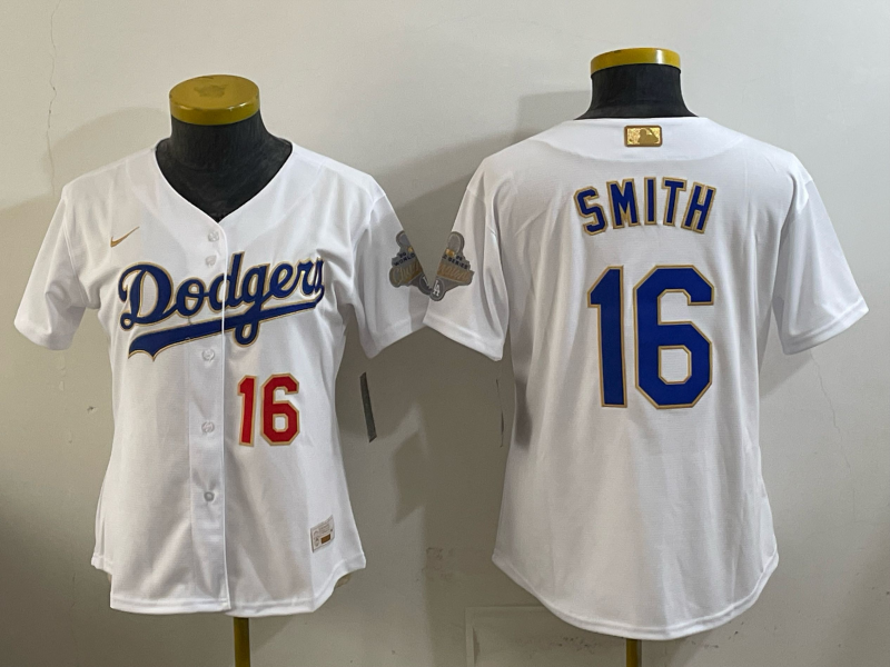 women Los Angeles Dodgers #16 Smith white Game 2026 Nike MLB Jersey 4100013->women mlb jersey->Women Jersey
